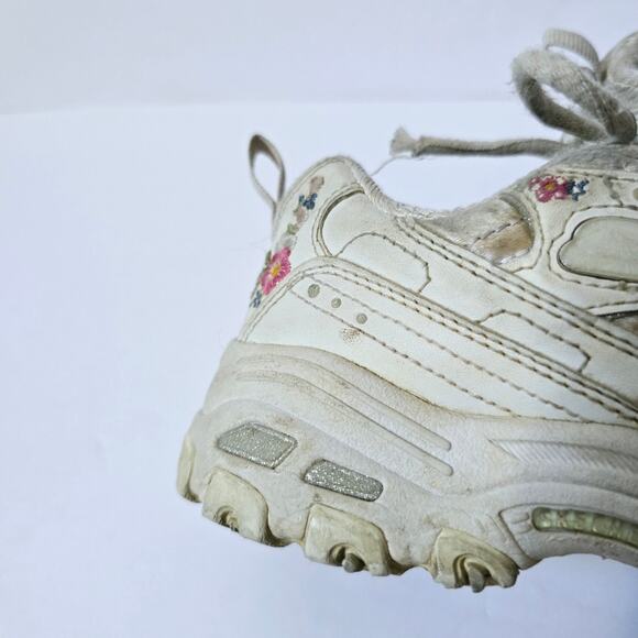 Sketchers D'lites Platform Sneakers Play Condition size 11 Floral Embroidered - Picture 11 of 15